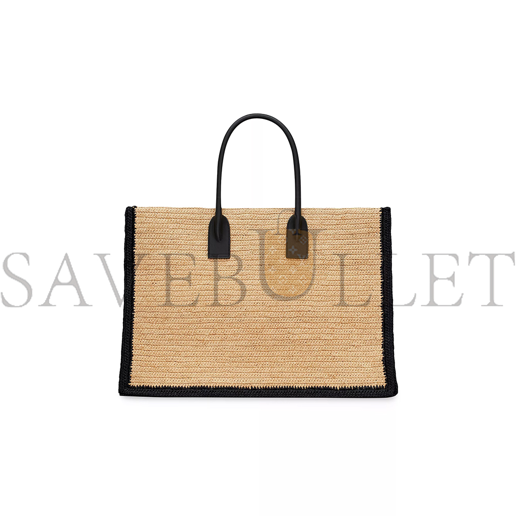 YSL RIVE GAUCHE TOTE BAG IN RAFFIA AND LEATHER 0400018758643 (48*36*16cm)